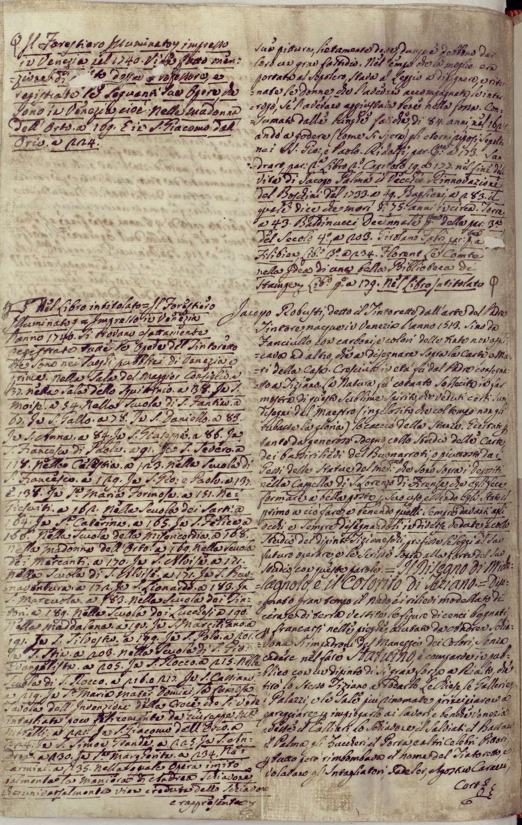 Vite di Pittori di F.M.N. Gabburri, c. 293v