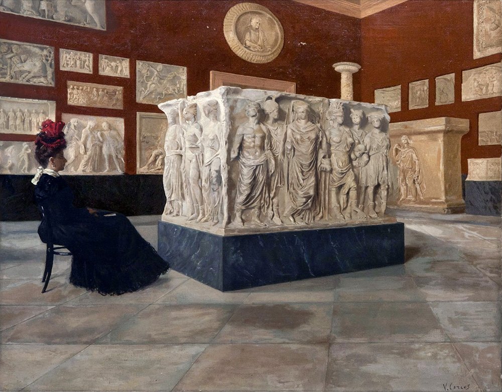 Corcos Vittorio, Visitatrice al Museo Nazionale di Napoli (1890-1895)