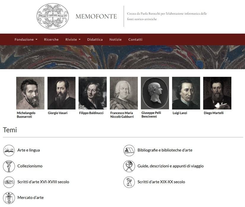 Pagina ricerche del sito Memofonte