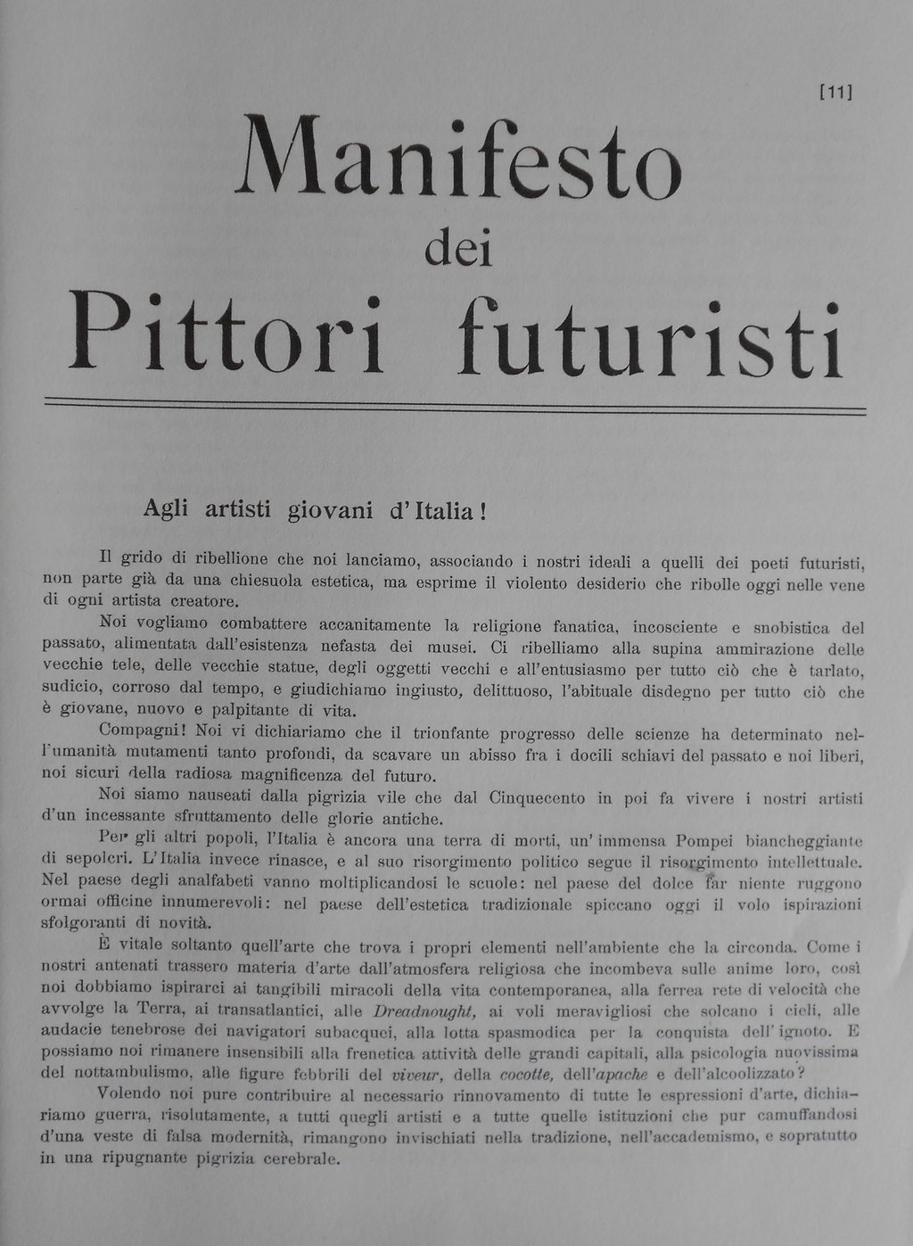 Manifesto dei pittori futuristi