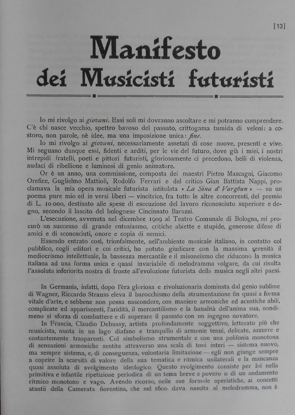 Manifesto dei musicisti futuristi